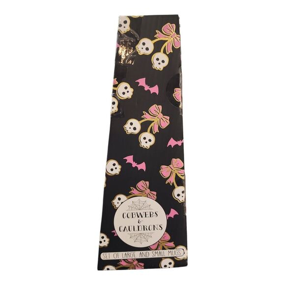 Cobwebs & Cauldrons Mug Set Large Small Pink Halloween Little Ghoul Squad NEW - Picture 3 of 4